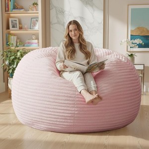 Hooseng 3.5 FT Bean Bag Chairs for Adults, Large Corduroy Bean Bag with Removable Cover, Memory Foam Filler Floor Couch for Living Room Bedroom - 1 of 4
