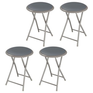 Lavish Home Set of 4 Folding Bar Stools, Heavy-Duty 18 in. Stool with 225lbs Capacity and Padded Seats for Dorm, Recreation or Game Room - 1 of 4