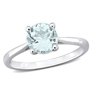 EVERLY JEWELRY | Sterling Silver 1 1/7 ct TGW Aquamarine Solitaire Ring - 1 of 4