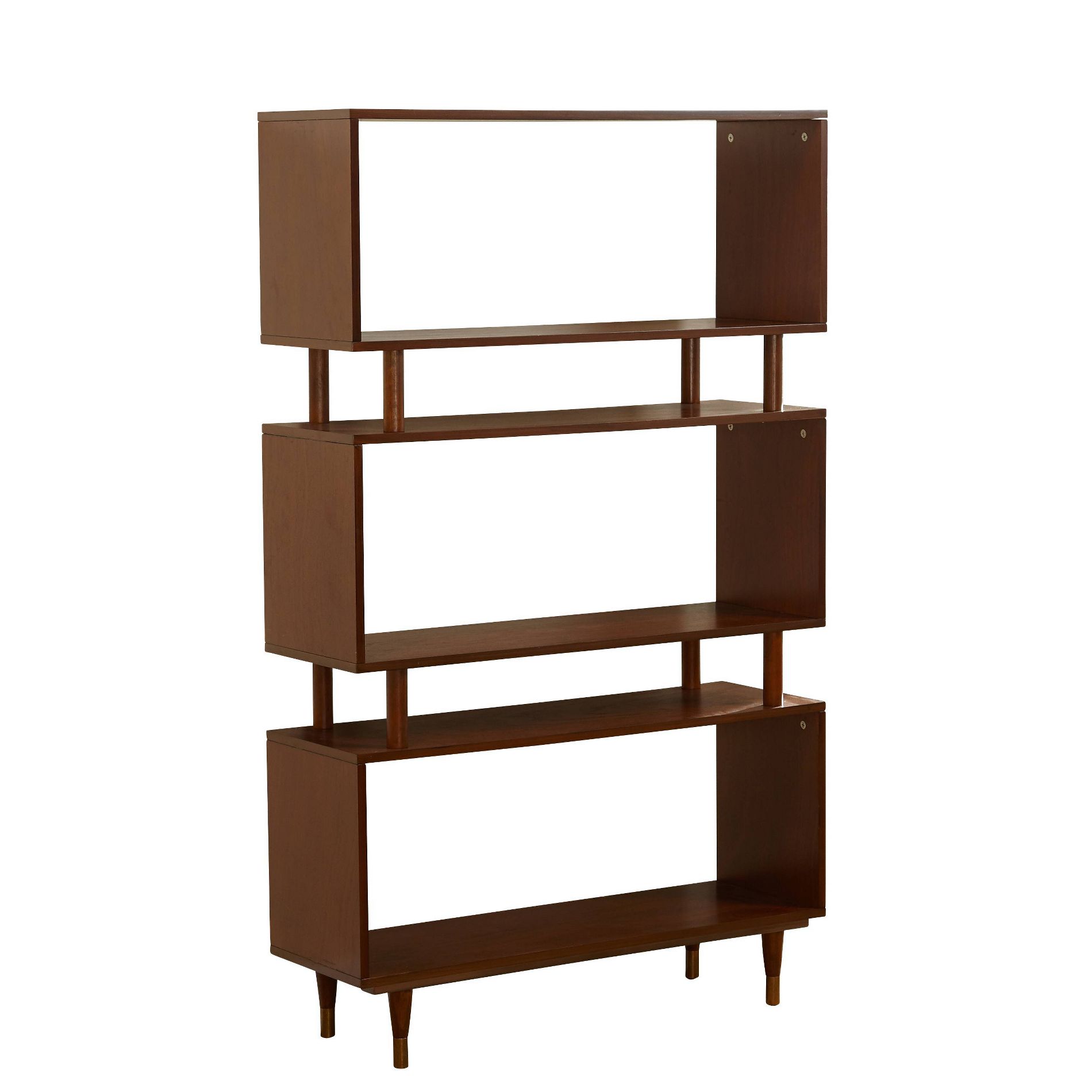 Buylateral Margo Mid Century Modern 3 Open Shelves Bookshelf