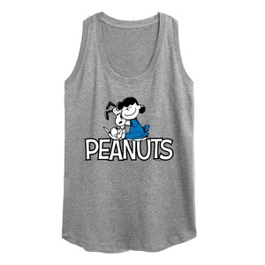 Women's - Peanuts - Snoopy And Lucy Graphic Racerback Tank - 1 of 4
