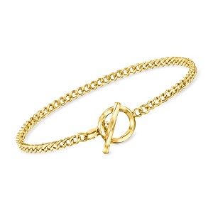 Pure Collection by Ross-Simons Italian 18kt Gold Vermeil Curb-Link Toggle Bracelet - 1 of 4