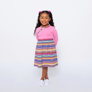 Mixed Up Clothing Girls Long Sleeve Ruffle Trim Dress - 1 of 4