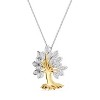GILDED 1/10 ct Lab Grown Diamond Pendant Necklaces, SI1-SI2 Clarity, F-G Color, 14K Gold Plated Sterling Silver, 18" Chain - 2 of 4