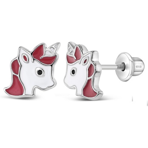 Screw back unicorn earrings clearance
