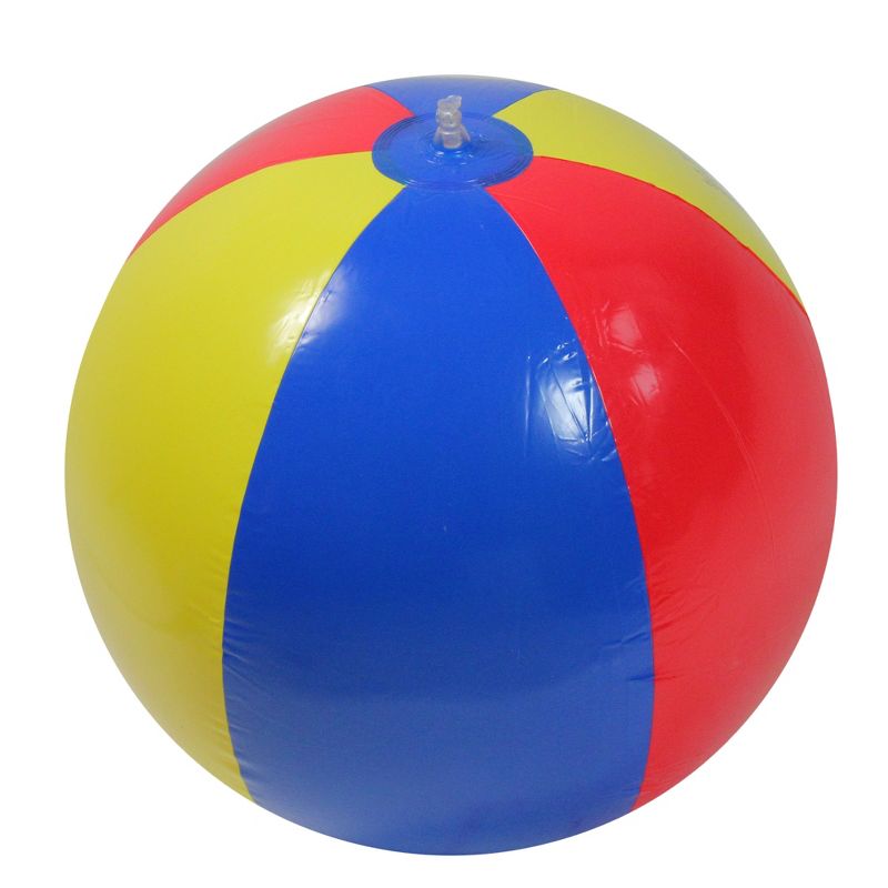 Swim Central 46" Red and Blue Classic 6 Panel Inflatable Beach Ball, 1 of 3
