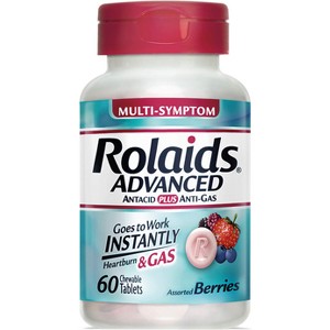 Rolaids Digestive Heartburn + Gas Chewable Tablets - Berry - 60ct - 1 of 4