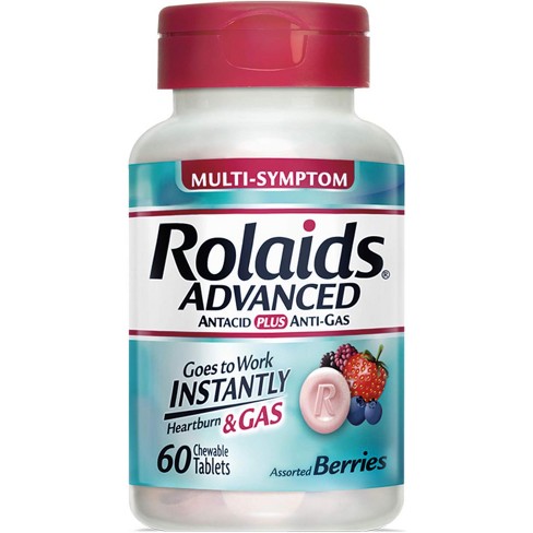 Rolaids Digestive Heartburn + Gas Chewable Tablets - Berry - 60ct - image 1 of 4