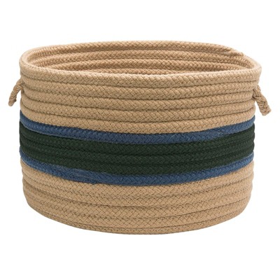 Colonial Mills Garden Banded Round Baskets Utility Basket, 24 by 14-Inch, Myrtle Green/Jasmine