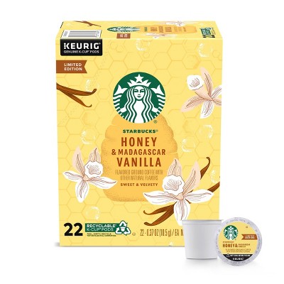 Starbucks Flavored K-Cup Coffee Pods — Honey & Madagascar Vanilla — for Keurig Brewers — 1 box (22 pods)