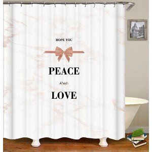 Peace And Love Shower Curtains for Bathroom Waterproof Fabric Bath Curtain Durable Soft Stylish Bathroom Decor 72x72 Inch - 1 of 1