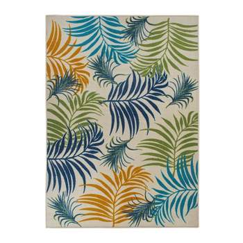World Rug Gallery Contemporary Floral Leaves Flatweave Indoor/Outdoor Area Rug
