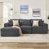 Sectional Sofa - L Shaped Boneless Cloud Couch with 67.5" Chaise, Reversible L/R Facing, No Assembly Required, Corduroy Fabric - 2 of 4