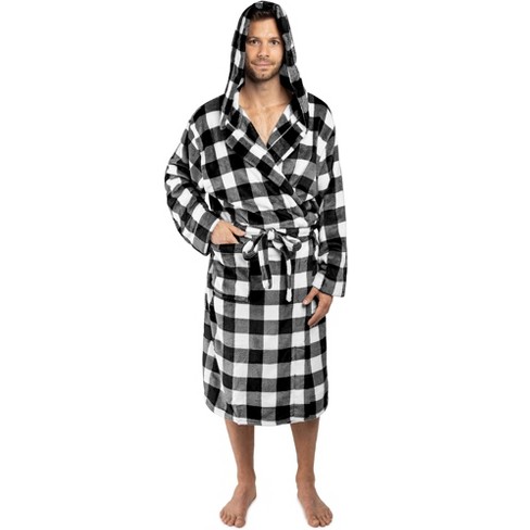 Men's Warm Winter Plush Hooded Bathrobe, Full Length Fleece Robe With Hood  : Target