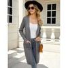 Women's Long Open Front Cardigan with Pockets - Lightweight Knit Duster with Side Slits - 3 of 4