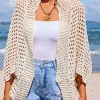 Women's Cozy Cove Crochet Beach Cover-Up Cardigan - Cupshe - 3 of 4