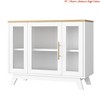 36" Modern Sideboard Buffet Cabinet w/ Storage, Wooden Storage Cabinet w/ Fluted Tempered Glass Doors & Adjustable Shelf, Coffee Bar Console Table - 2 of 4