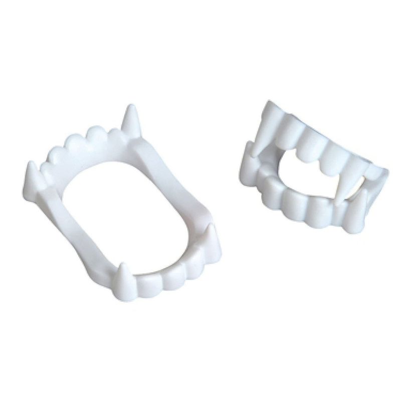 Neliblu White Vampire Fangs Reusable Plastic Teeth, Pack of 24, 1 of 6