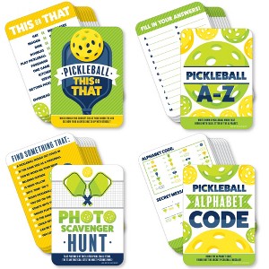 Big Dot of Happiness Let’s Rally - Pickleball - 4 Birthday or Retirement Party Games - 10 Cards Each - Gamerific Bundle - 1 of 4