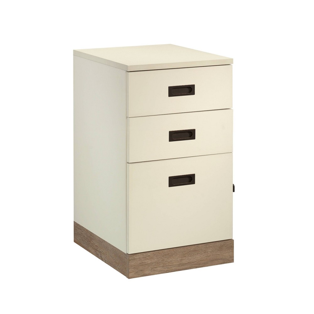 Photos - File Folder / Lever Arch File Sauder Dixon City 3 Drawer File Court Brushed Oak: Mobile, Locking, Bronze 