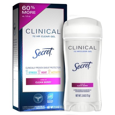 Secret Clinical Clear Gel Antiperspirant & Deodorant for Women, Clean Berry, 2.6oz