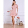 INSPIRE CHIC Women's Plaid Gingham Puff Sleeve Ruffle Peter Pan Collar Vintage Dress - 3 of 4