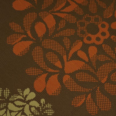 Brown and Blue Floral 5' x 8' Stain-Resistant Outdoor Rug