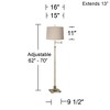 360 Lighting Swing Arm Floor Lamp 70" Tall Antique Brass Natural Linen Fabric Drum Shade for Living Room Reading Bedroom Office - 2 of 4