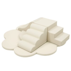 YOOCOZZ 6-Piece Soft Foam Climbing Blocks - Soft Play Equipment, Child Development, Baby/Kid Climbing Crawling Play Set - Beige - 1 of 4