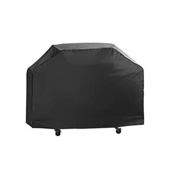 Mr. Bar-B-Q 65 x 20 x 45 Inch Outdoor Large Resistant To Weather Premium Universal BBQ Gas Grill Cover with Hook and Loop Closure, Black