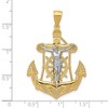 Black Bow Jewelry 14k Two Tone Gold Large Mariner's Crucifix Cross Pendant, 29 x 44mm - 4 of 4