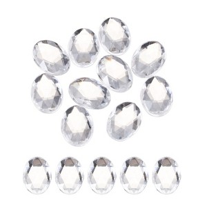 Unique Bargains Acrylic Flat Back DIY Decor Jewelry Oval Gems 10 Pcs - 1 of 4