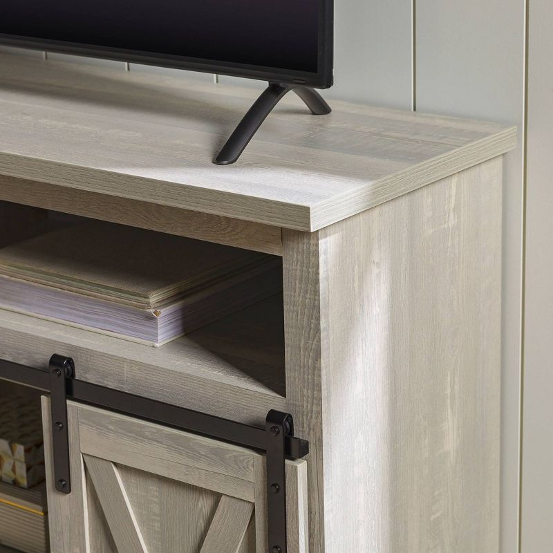 Transitional Sliding Barndoor Highboy TV Stand for TVs up to 58" - Saracina Home, 6 of 21