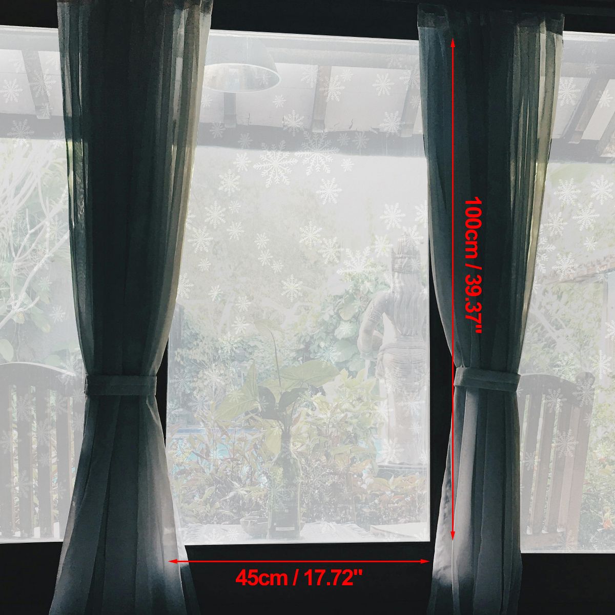 Unique Bargains Snow Pattern Window Privacy Film 39.37"L x 17.72"W Clear 1 Pc - thumbnail 6