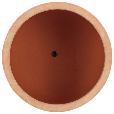 Nardo Terracotta Large Planter Set of 2 with Horizontal Stripes