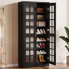 Tribesigns 71" Tall Shoe Cabinet with Doors, 8-Tier Shoe Storage with Adjustable Shelves - 3 of 4