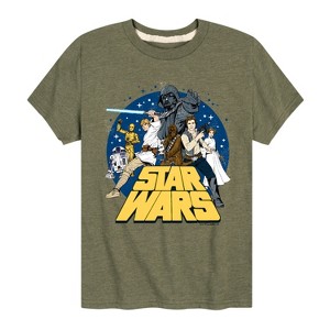 Boys' - Star Wars - Luke Skywalker and Friends Retro Short Sleeve Graphic T-Shirt - 1 of 4
