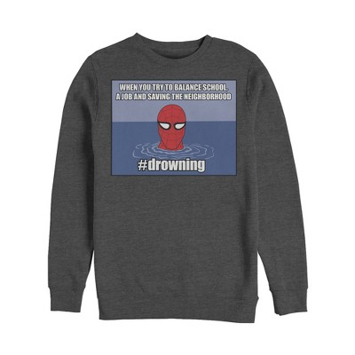 Men's Marvel Spider-Man #drowning Sweatshirt