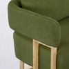 Mocamel Modern Green  Accent Chair with Gold Metal Legs, Plush Teddy Fleece Upholstered Side Chair for Living Room, Office & Dressing Area - 4 of 4