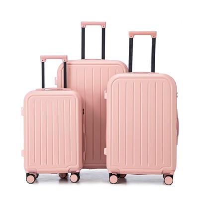 Aukfa 20/24/28 Inch 3 Piece ABS Luggage Set with USB Port Cup Holder and 360 Spinner Wheels Waterproof Carry On Suitcase for Travel