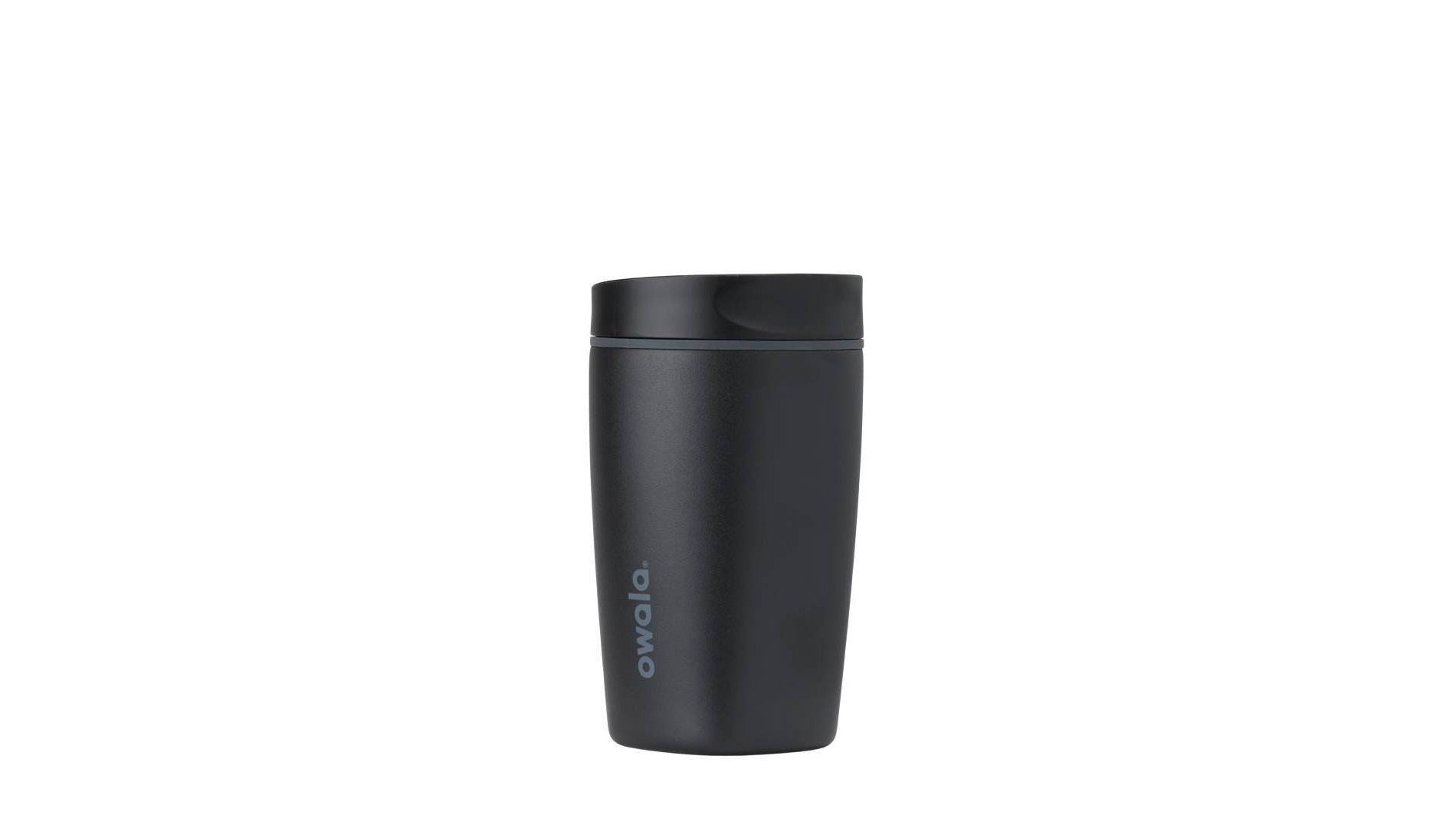 Owala 12 fl oz Stainless Steel SmoothSip Slider Ceramic Lined Travel Mug - Very Very Dark
