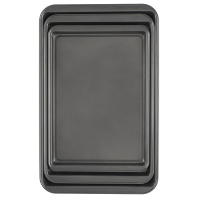 Goodcook Airperfect Medium And Large 2pk Insulated Nonstick Baking Cookie  Sheets Dark Gray : Target