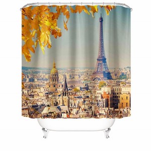 Yellow Leaf Tower Shower Curtains for Bathroom Waterproof Fabric Bath Curtain Durable Soft Stylish Bathroom Decor 72x72 Inch - 1 of 1