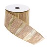 Beige Striped Wired Ribbon Set of 3 with 2.5" Width for Christmas Craft Decorating by Melrose - 2 of 3