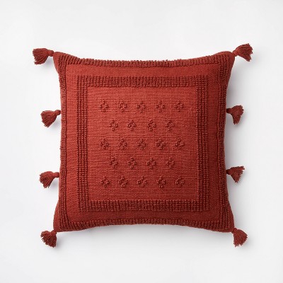 Tufted Square Throw Pillow with Side Tassels - Threshold™ designed with Studio McGee