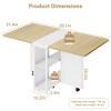Folding Dining Table with 2 Tier Storage-Extendable Drop Leaf Space Saving Kitchen Dining Room Tables for 4 - 2 of 4