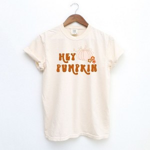Simply Sage Market Women's Hey Pumpkin Colorful Short Sleeve Garment Dyed Tee - 1 of 2