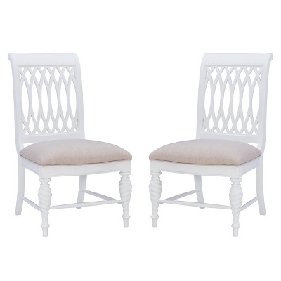 Set of 2 Melshire Armless Chair White - Linon