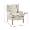 TOAOTBNBO Solid Wood Accent Chair with High Back, Modern Armchair with High Density Foam Upholstered Chair Comfy Lounge Chair for Bedroom - 3 of 4