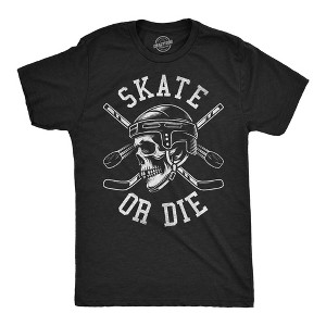 Mens Funny T Shirts Skate Or Die Sarcastic Hockey Graphic Novelty Tee For Men - Crazy Dog Men's T Shirt With Hockey Sayings - 1 of 4